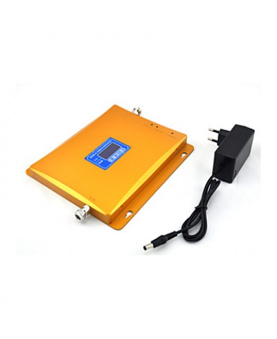 LCD Display 3G W-CDMA 2100mhz UMTS 2G GSM 900mhz Signal Booster Cell Phone Signal Repeater with Panel Antenna