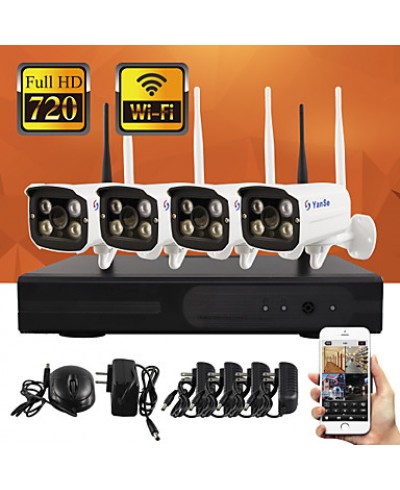 WiFi IP Camera NVR Kit 720P CCTV Cameras Videcam indoor IR security camera self defense security cameras  