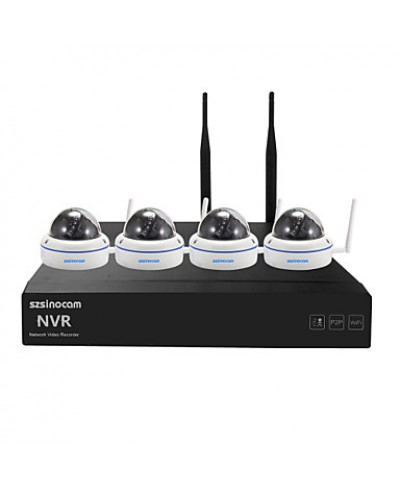 Metal Dome 4CH 960P 1.3MP WIFI NVR Kits,No Need To Set, You Can  The Image,Support Mobile phone P2P.  