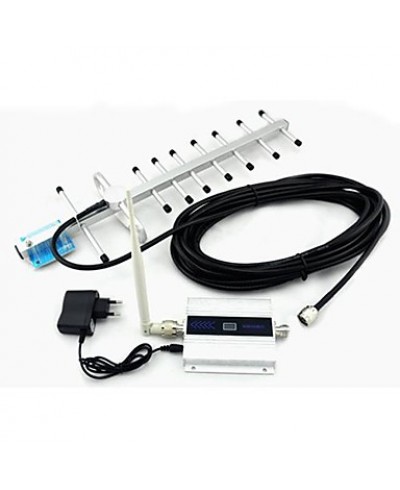 LCD Display Mini CDMA 800MHz Mobile Phone Signal Booster , 850MHz Signal Repeater + Yagi Antenna with 10m Cable